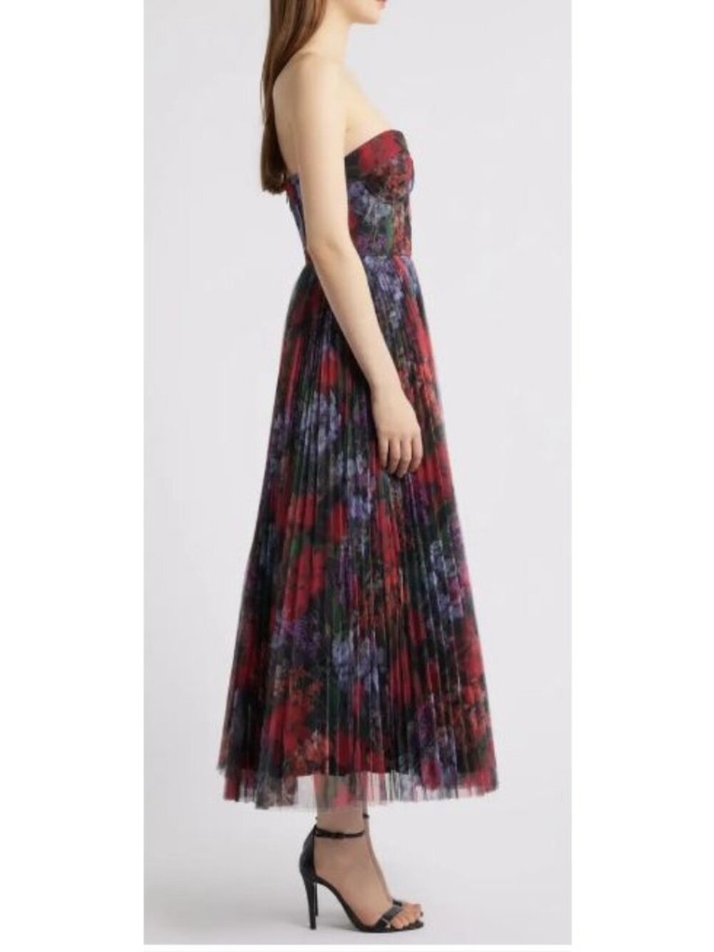 Hutch Alba Floral Strapless Mesh Maxi Corset Dress Gown Sz 10 NEW - Picture 3 of 9